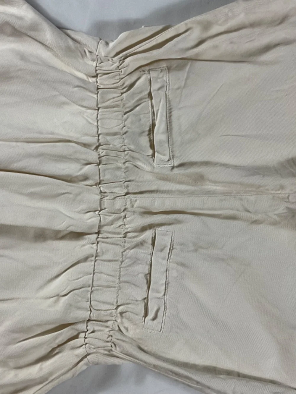 Zara Girls Cream Short Sleeve Linen Blend Utility Romper with Pockets Size 11-12
